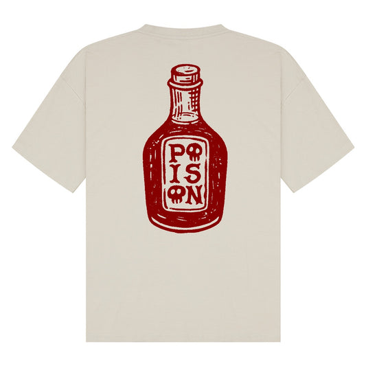 Poison Bottle | Stone | Breezer 180gsm Oversized T-Shirt
