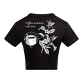 Coffee Plant Study | Black | Vixen Recycled Womens 240gsm Cropped Tee