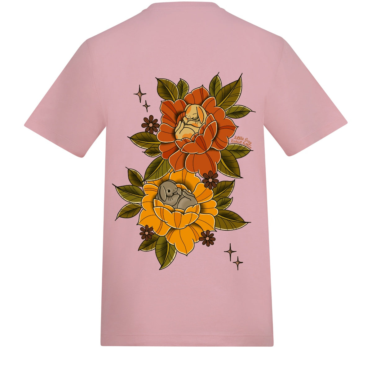 Sleepy Bunny T-Shirt | Baby Pink | Duzzer 180gsm Regular Fit T-Shirt