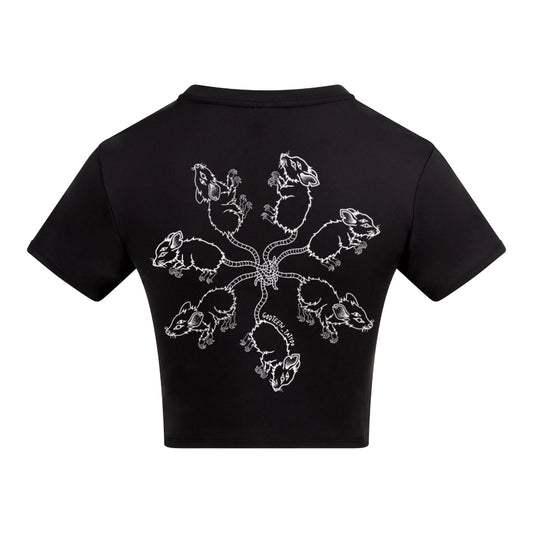 Thrash ratking crop | Black | Vixen Recycled Womens 240gsm Cropped Tee