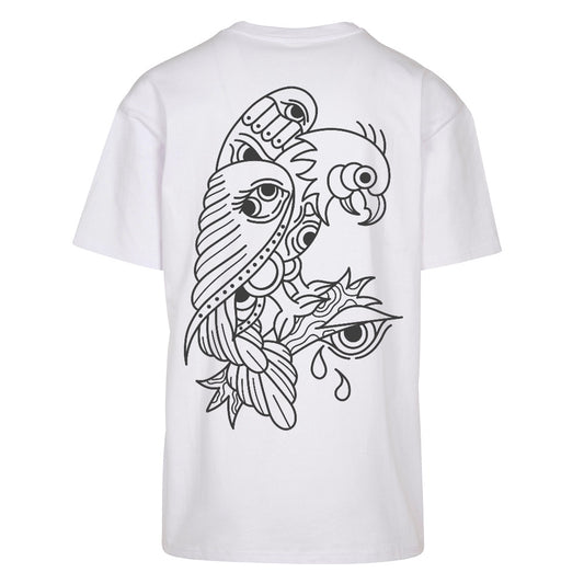 Eye Bird | White | Oversized T-Shirt - Wrong Crowd Artist merch