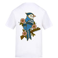 Floral Bird T-Shirt | White | Duzzer 180gsm Regular Fit T-Shirt