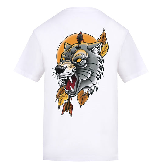 Wolf Head Tee | White | Rizzer 150gsm Regular Fit T-Shirt
