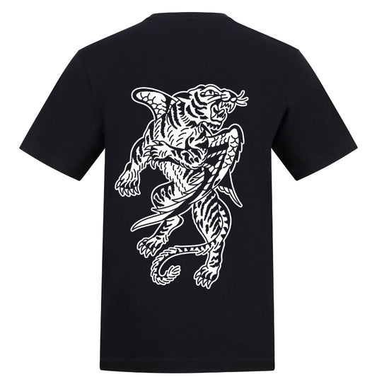 Tigers White Tee | Black | Duzzer 180gsm Regular Fit T-Shirt