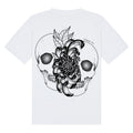 Oversized skullflower back | White | Breezer 180gsm Oversized T-Shirt - Wrong Crowd Artist merch