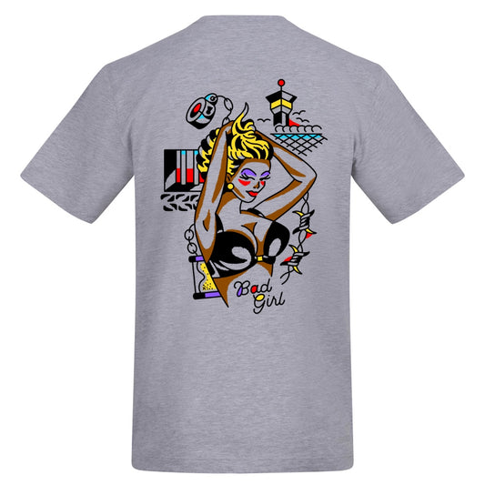 Bad Girl Tee | Heather Grey | Duzzer 180gsm Regular Fit T-Shirt