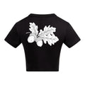 Acorn Branch | Black | Vixen Recycled Womens 240gsm Cropped Tee