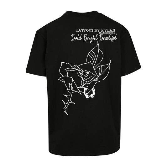 Pierced petal | Black | Dunker 240gsm Oversized T-Shirt - Wrong Crowd Artist merch