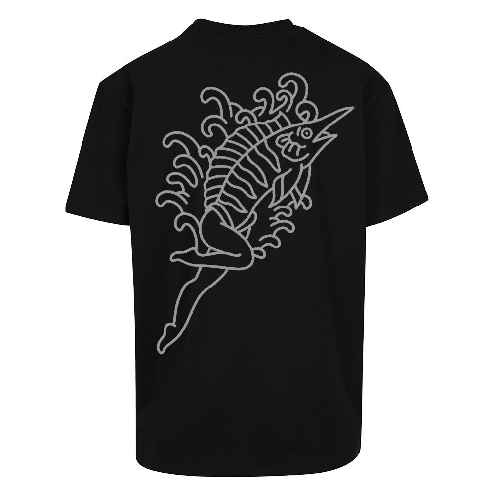 Sexy fish | Black | Oversized T-Shirt - Wrong Crowd Artist merch