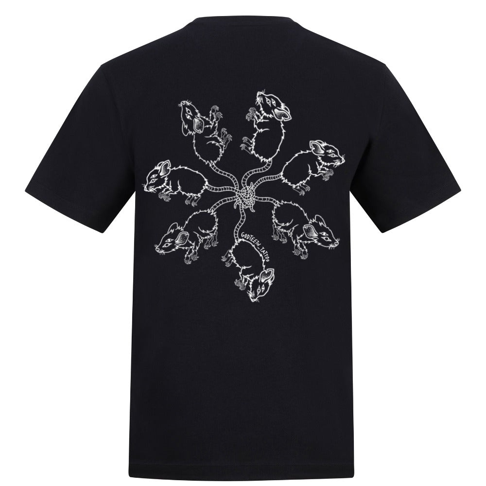 Metal logo ratking back | Black | Duzzer 180gsm Regular Fit T-Shirt