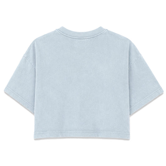 Love crop tee | Light Washed Denim | Rogue Womens 220gsm Washed Cropped Tee