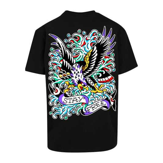 Eagle tee | Black | Dunker 240gsm Oversized T-Shirt - Wrong Crowd Artist merch