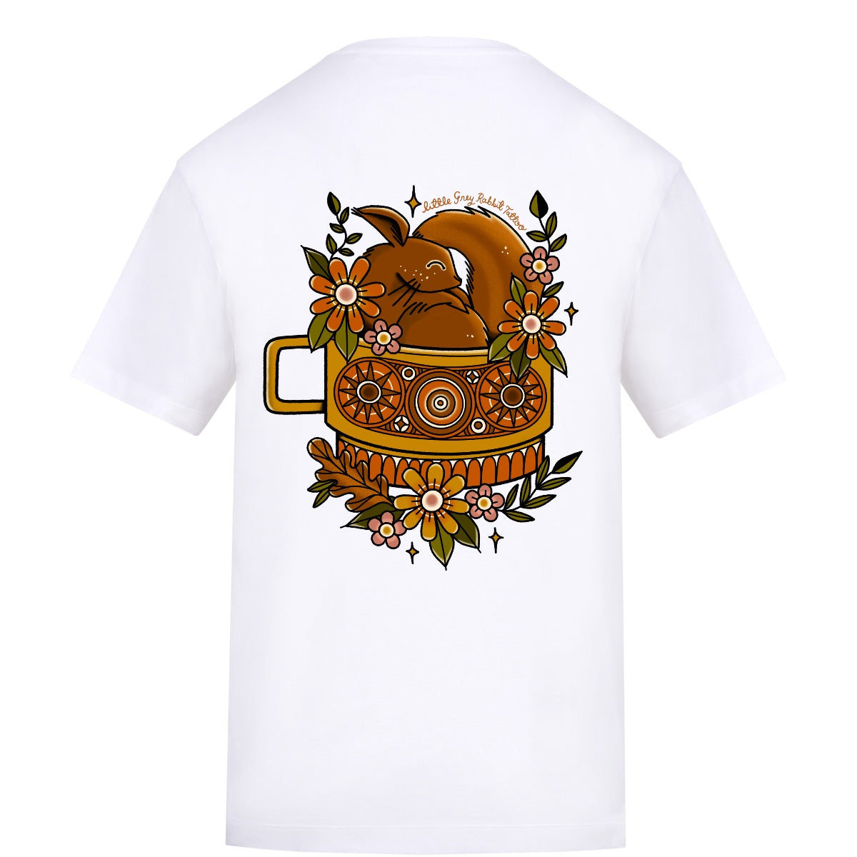 Sleepy Squirrel T-Shirt | White | Duzzer 180gsm Regular Fit T-Shirt
