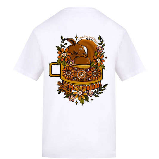 Sleepy Squirrel T-Shirt | White | Duzzer 180gsm Regular Fit T-Shirt