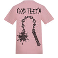 Metal logo & flail back | Baby Pink | Rizzer 150gsm Regular Fit T-Shirt - Wrong Crowd Artist merch