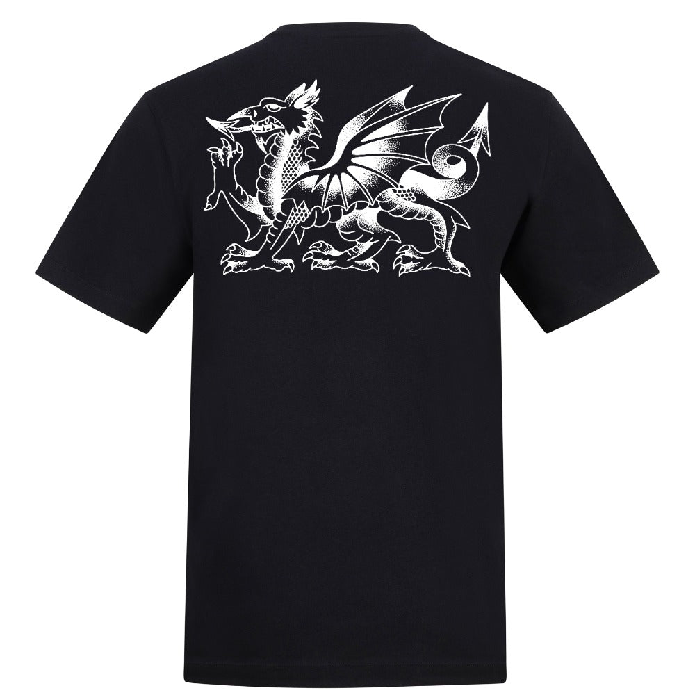 Draig Fiend Clwb | Black | Rizzer 150gsm Regular Fit T-Shirt - Wrong Crowd Artist merch