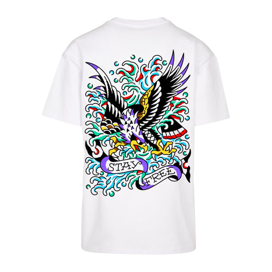 Eagle tee | White | Dunker 240gsm Oversized T-Shirt - Wrong Crowd Artist merch