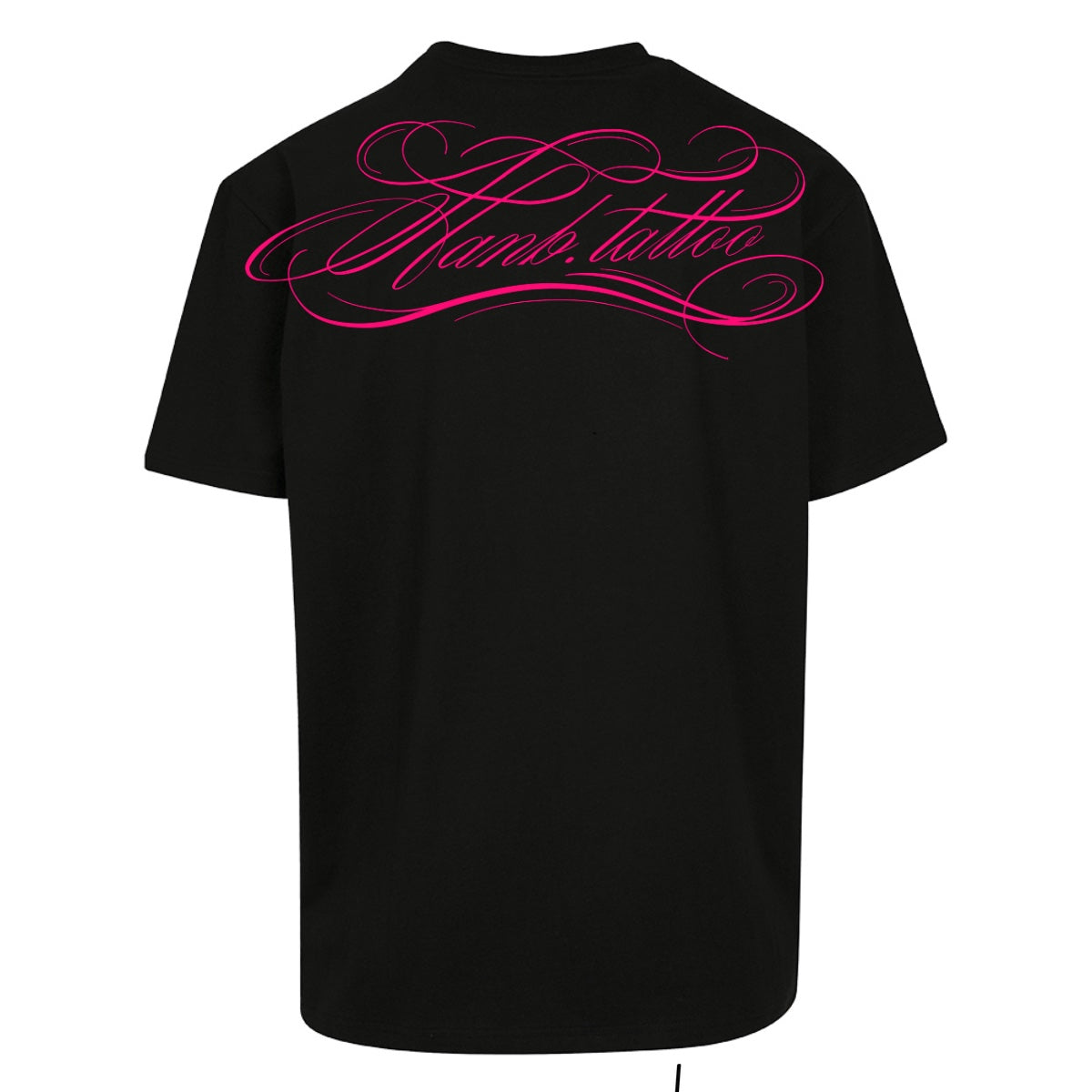 -swirly pink | Black | Oversized T-Shirt