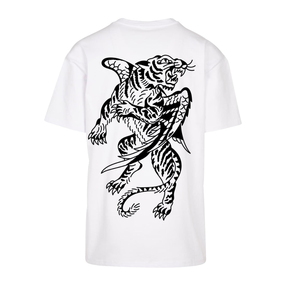 Tigers Black Tee | White | Dunker 240gsm Oversized T-Shirt