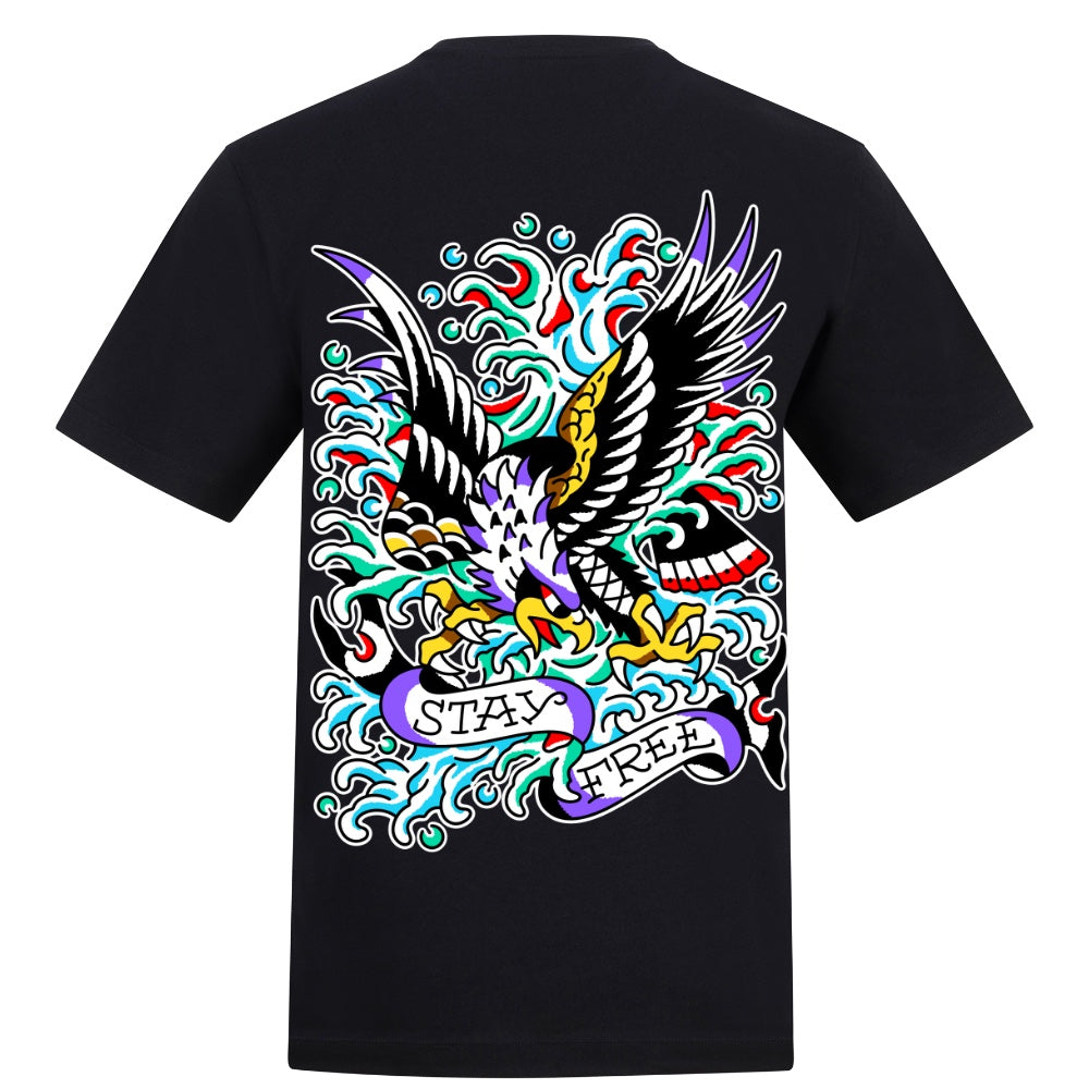 Eagle tee | Black | Duzzer 180gsm Regular Fit T-Shirt - Wrong Crowd Artist merch