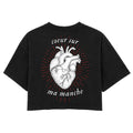 Heart on my Sleeve | Washed Black | Rogue Womens 220gsm Washed Cropped Tee