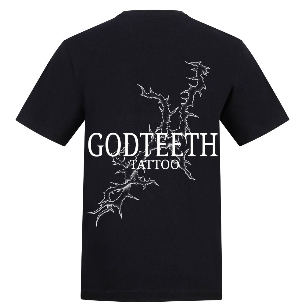 GODTEETH logos | Black | Rizzer 150gsm Regular Fit T-Shirt - Wrong Crowd Artist merch