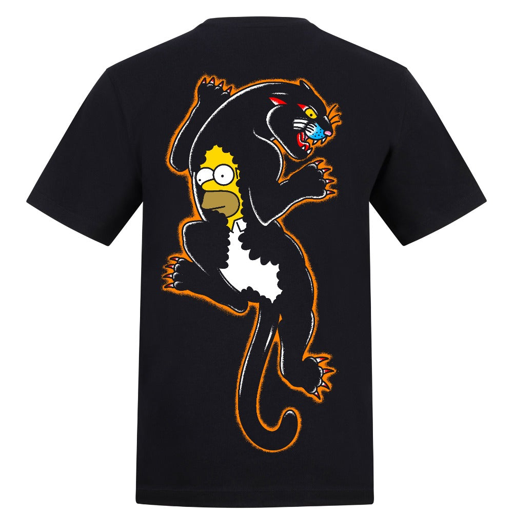 Fiend Clwb Homer Panther | Black | Rizzer 150gsm Regular Fit T-Shirt - Wrong Crowd Artist merch