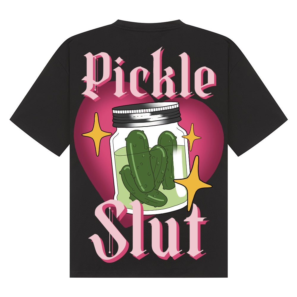 Pickle Slut - Large back print | Black | Breezer 180gsm Oversized T-Shirt