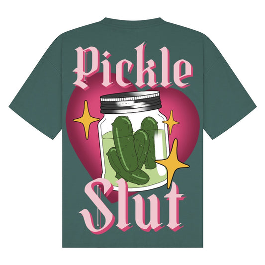Pickle Slut - Large back print | Pine Green | Breezer 180gsm Oversized T-Shirt