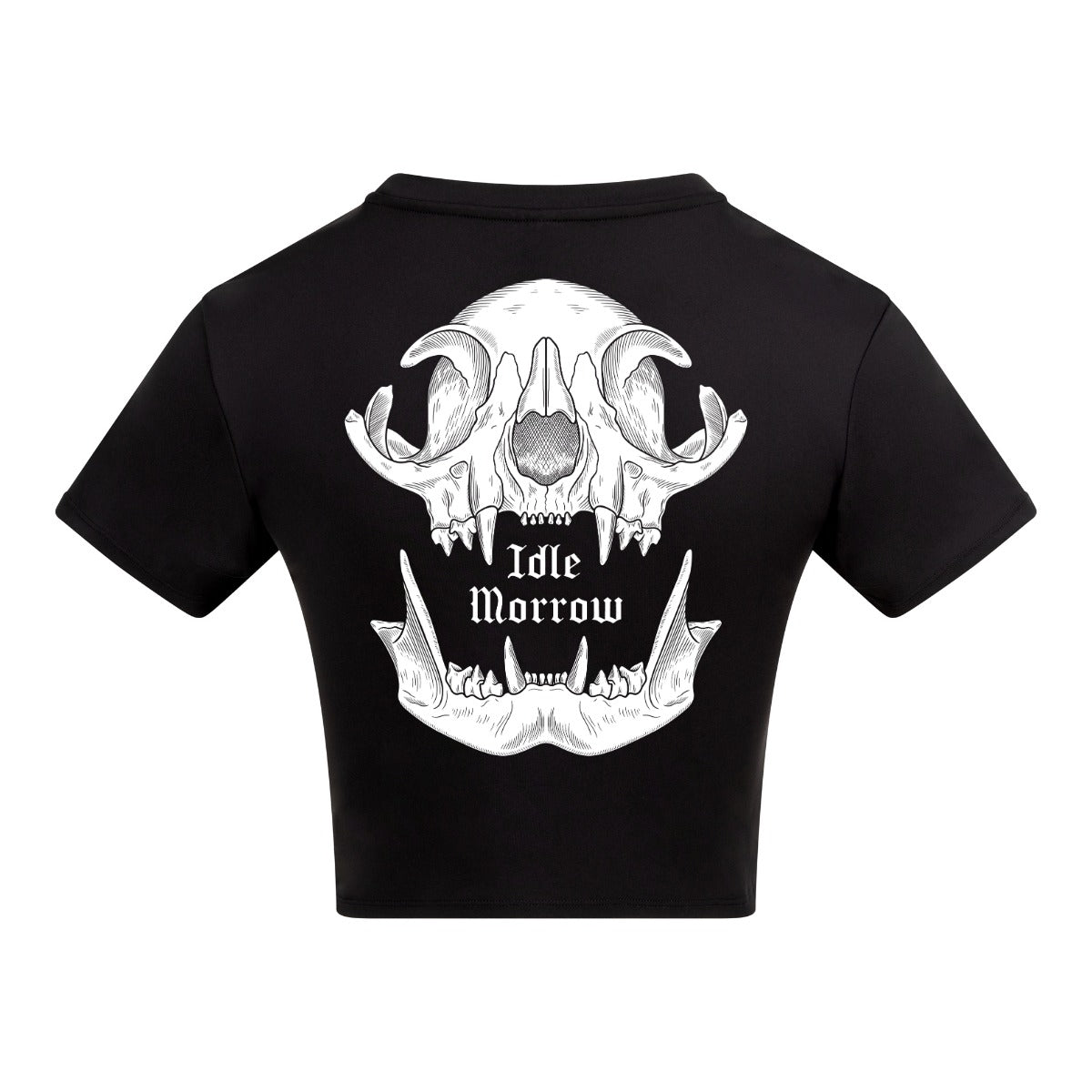 Cat Skull | Black | Vixen Recycled Womens 240gsm Cropped Tee