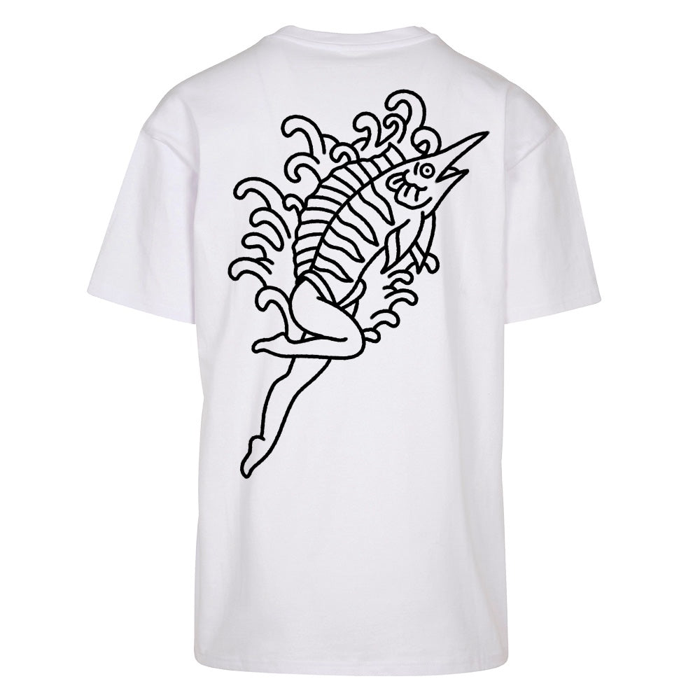 Sexy fish | White | Oversized T-Shirt - Wrong Crowd Artist merch