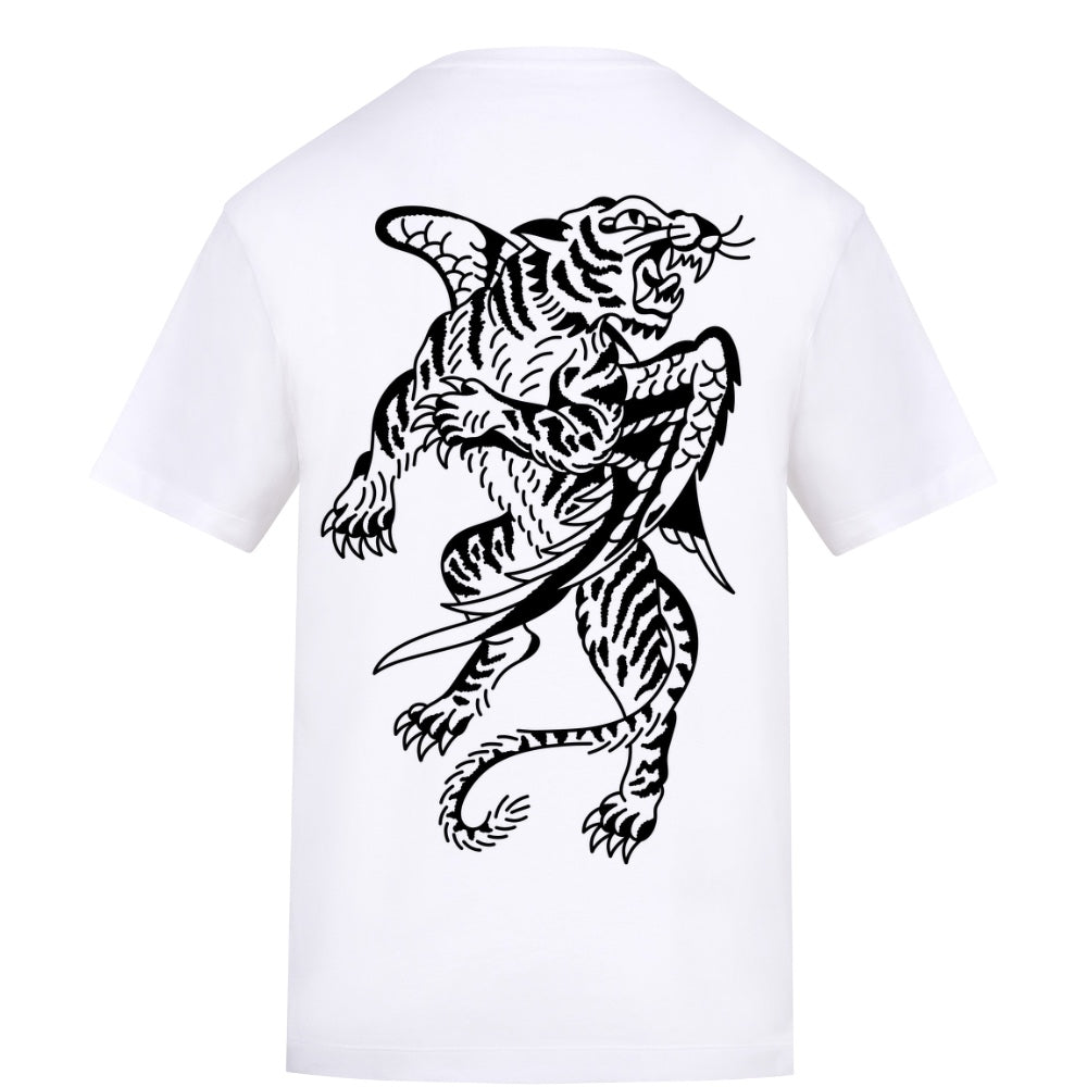 Tigers Black Tee | White | Duzzer 180gsm Regular Fit T-Shirt