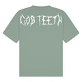 Oversized GODTEETH thorn tshirt | Sage | Breezer 180gsm Oversized T-Shirt - Wrong Crowd Artist merch