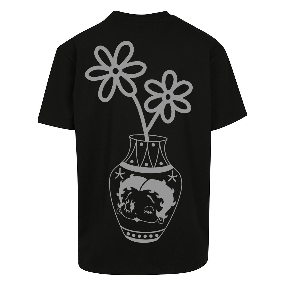 Floral Betty | Black | Oversized T-Shirt - Wrong Crowd Artist merch