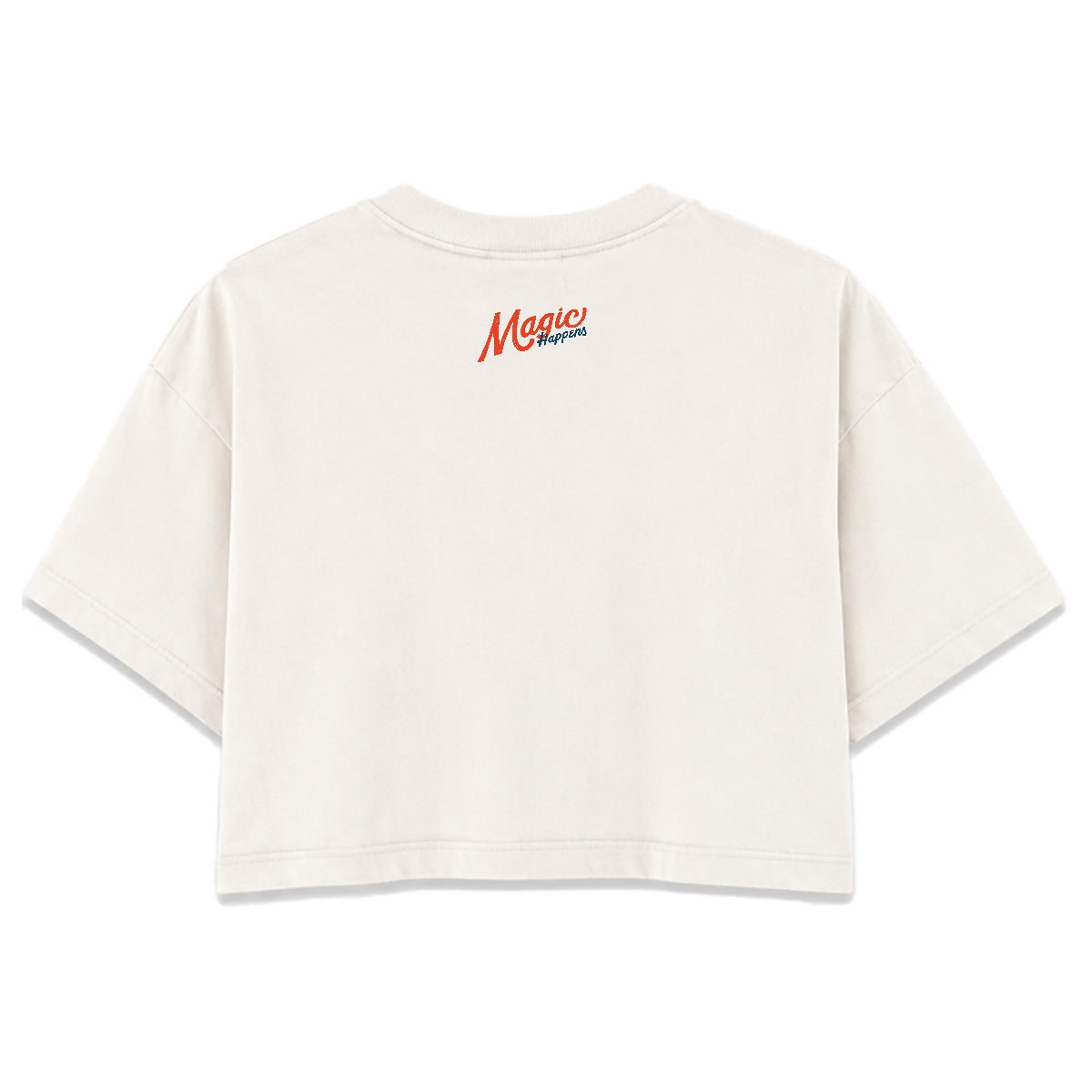 Magic Happens | Vintage Washed White | Rogue Womens 220gsm Washed Cropped Tee