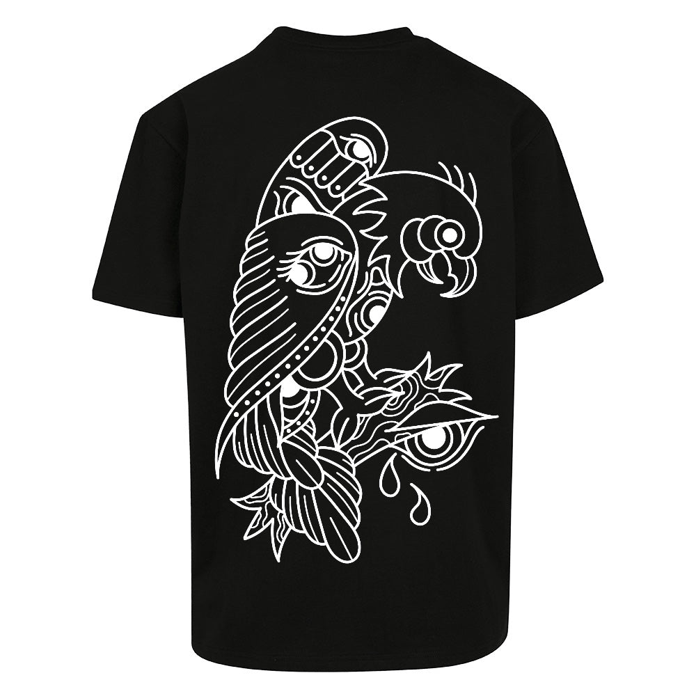 Eye bird | Black | Oversized T-Shirt - Wrong Crowd Artist merch