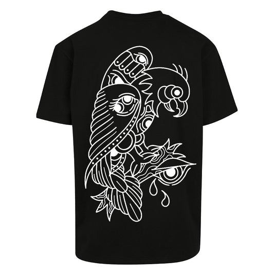 Eye bird | Black | Oversized T-Shirt - Wrong Crowd Artist merch