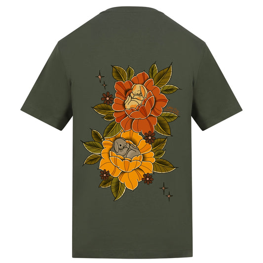 Sleepy Bunny T-Shirt | Earthy Green | Duzzer 180gsm Regular Fit T-Shirt
