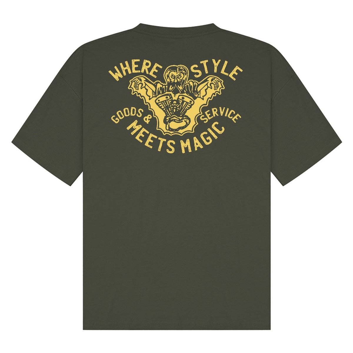 Where Style Meets Magic | Khaki Olive | Breezer 180gsm Oversized T-Shirt
