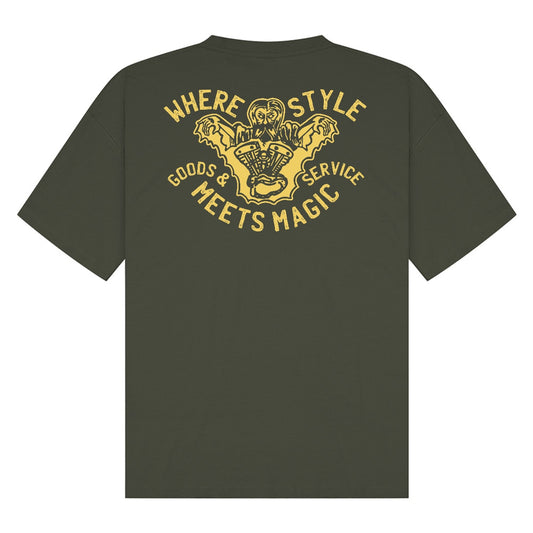 Where Style Meets Magic | Khaki Olive | Breezer 180gsm Oversized T-Shirt