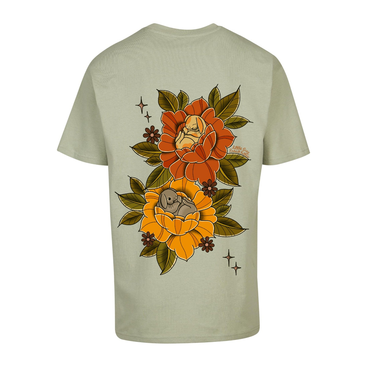 Sleepy Bunny T-Shirt | Soft Salvia | Dunker 240gsm Oversized T-Shirt
