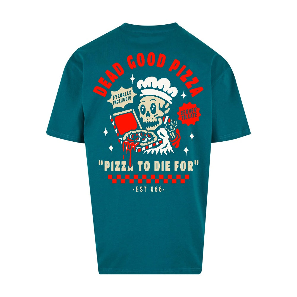 Dead Good Pizza | Oversized Retro Green T-Shirt | Retro Green | Dunker 240gsm Oversized T-Shirt