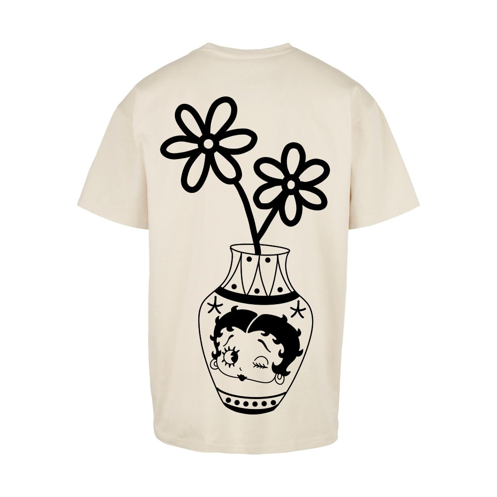Floral Betty | Sand | Oversized T-Shirt - Wrong Crowd Artist merch