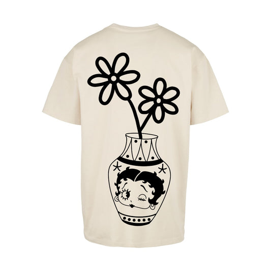 Floral Betty | Sand | Oversized T-Shirt - Wrong Crowd Artist merch