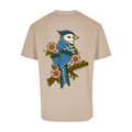 Floral Bird T-Shirt | Wet Sand | Dunker 240gsm Oversized T-Shirt