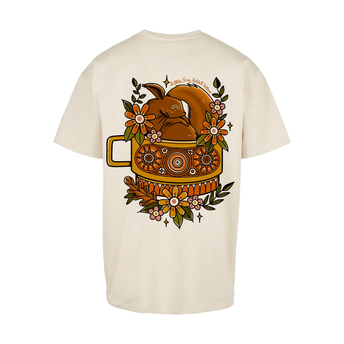 Sleepy Squirrel T-Shirt | Sand | Oversized T-Shirt
