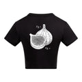 Fig Pun | Black | Vixen Recycled Womens 240gsm Cropped Tee