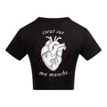 Heart on my Sleeve | Black | Vixen Recycled Womens 240gsm Cropped Tee