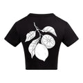 Lemon Branch | Black | Vixen Recycled Womens 240gsm Cropped Tee