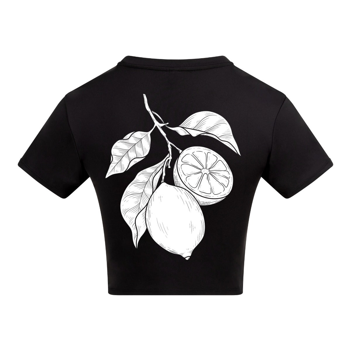 Lemon Branch | Black | Vixen Recycled Womens 240gsm Cropped Tee